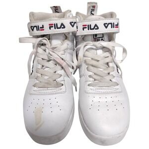FILA White High Top Sneakers Strap‎ Logo Casual Shoes Women's US 6